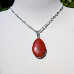 Pendentif "Goutte" en Jaspe rouge