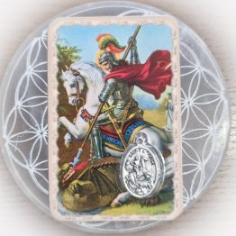 Carte de prière avec médaille St Georges (chargé par le rituel du 23 avril)