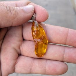 Pendentif Ambre de la Baltique - Apaisement, Confiance (pièce unique)
