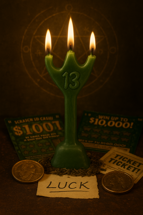 Chandelle Triple Flamme du Hasard et de la Chance