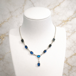 Collier Labradorite facettée + argent 925 (pièce unique, qualité extra)