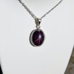 Pendentif Grenat étoilé + Argent 925 (pièce unique)