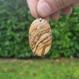 Pendentif Jaspe Paysage (pièce unique)