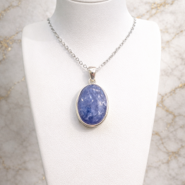 Pendentif Tanzanite + Argent 925 (pièce unique, qualité extra)