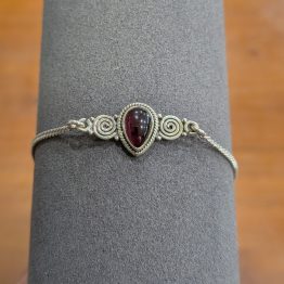 Bracelet Grenat + argent 925