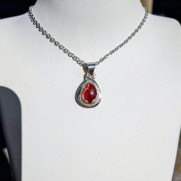 Pendentif Opale de feu (pièce unique, ref OPF1)