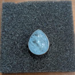 Bague en Aigue-marine + argent 925 (réglable)