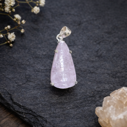 Pendentif Kunzite + argent 925 (qualité extra, pièce unique)
