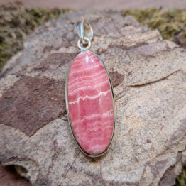 Pendentif Rhodochrosite + argent 925 (qualité extra, pièce unique)