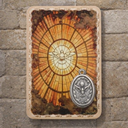 Carte de prière + médaille Esprit Saint