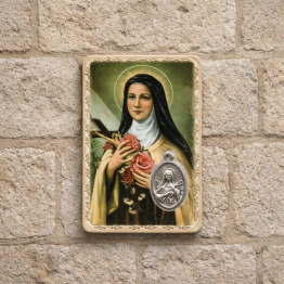 Carte de prière + médaille Ste Thérèse