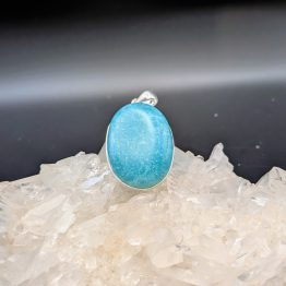 Pendentif Amazonite + argent 925 (pièce unique, qualité extra)