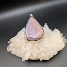 Pendentif Labradorite + argent 925 (pièce unique, qualité extra)