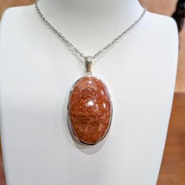 Pendentif Pierre de Soleil + argent 925 (qualité extra, pièce unique, ref PDS11)