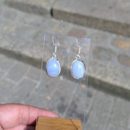 Boucles d'oreilles en Calcédoine (pièce unique)