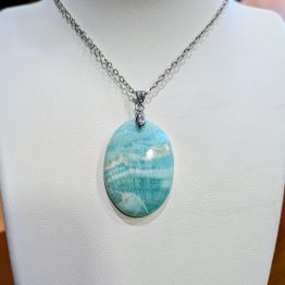 Pendentif Aragonite bleue (pièce unique)