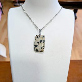 Pendentif Jaspe dalmatien (pièce unique)