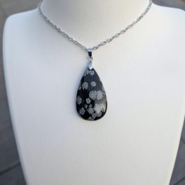 Pendentif Obsidienne neige (pièce unique)